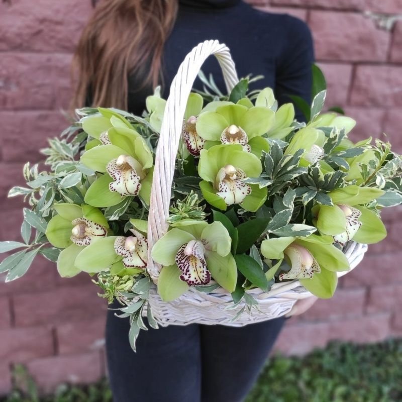 Корзина с орхидеями "Эстет"