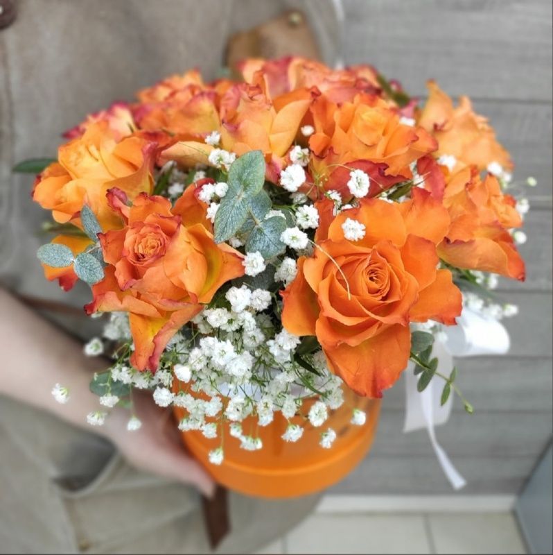 Коробочка-комплимент в оранжевом цвете